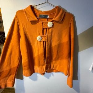 70s vibe asymmetric orange button top